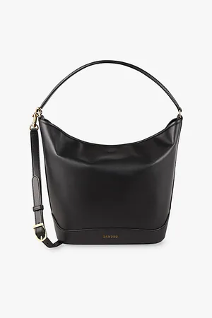 Sandro Womens Removable-Strap Slouchy Leather Shoulder Bag