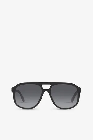 Gucci Womens Gc001933 Logo-Embellished Pilot-Frame Acetate Sunglasses