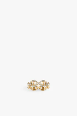 APM Monaco Womens Maille Marine 18ct -Plated Metal Alloy and Zirconia Ring