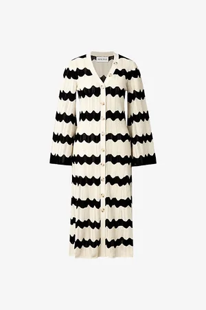 By Malina Womens Isobel V-Neck Knitted Midi Dress