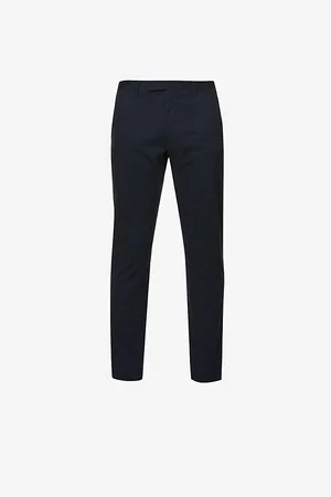 Ralph Lauren Mens Belted Tapered Stretch Slim-Fit Stretch-Cotton Chino Trousers
