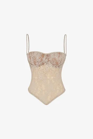 House Of Cb Womens Fernanda Handkerchief-Hem Lace Top