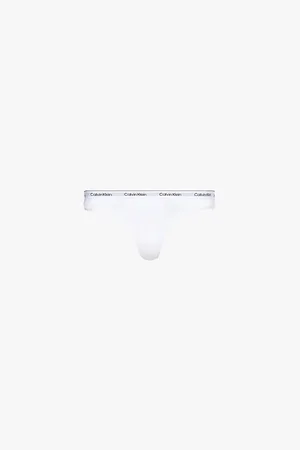 Calvin Klein Womens Modern Logo Low-Rise Stretch-Cotton Thong
