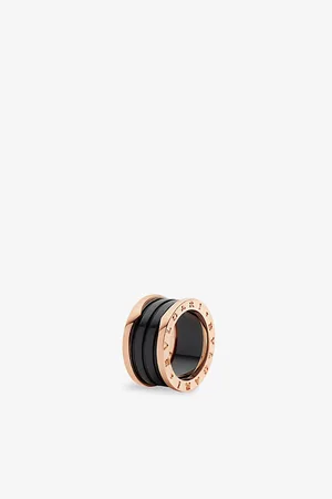 Bvlgari B.Zero1 Four-Band 18ct Rose-Gold and Ceramic Ring
