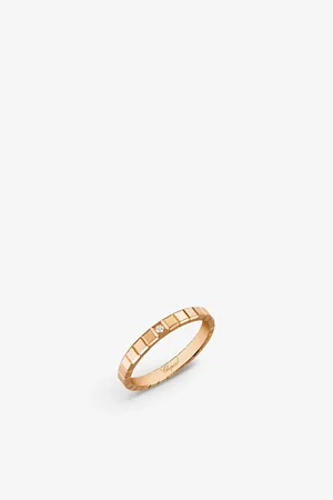 Chopard Ice Cube 18ct Rose-Gold and 0.01ct Round-Cut Diamond Ring