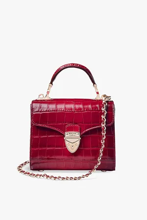 ASPINAL OF LONDON Womens Mayfair Mini Croc-Embossed Leather Shoulder Bag