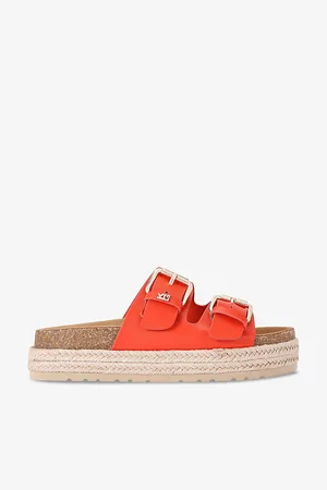 Kurt Geiger Womens Raquel Rope-Sole Faux-Leather Sandals