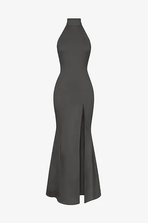 House Of Cb Womens Juliette Halter-Neck Split-Hem Stretch-Woven Maxi Dress