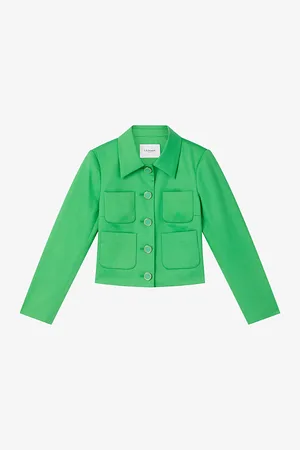 LK Bennett Womens Charlotte Patch-Pocket Cropped Cotton Jacket