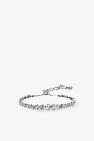 CARAT* London Womens Quentin Sterling and 2.56ct Cubic Zirconia Bracelet