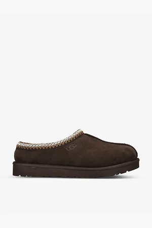 UGG Mens Tasman Contrast-Stitch Suede and Shearling Slippers