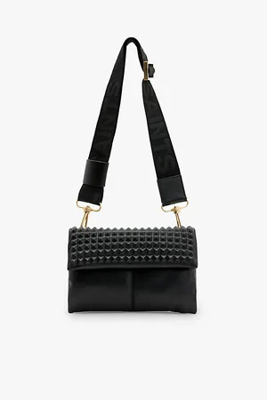 AllSaints Womens Ezra Stud Leather Cross-Body Bag