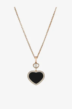 Chopard Happy Hearts 18ct Rose-Gold and 0.24ct Diamond Pendant Necklace