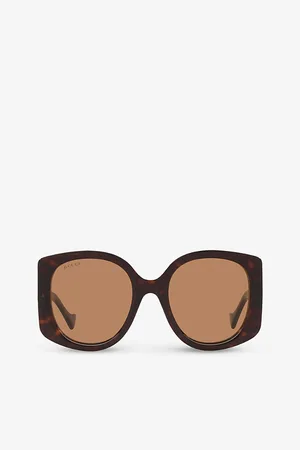 Gucci Womens Gg1257S Rectangle-Frame Acetate Sunglasses