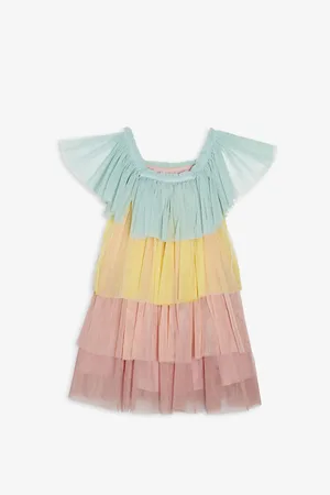 Meri Meri Rainbow Ruffled Woven Dress and Crown Costume Set 3-6 Years