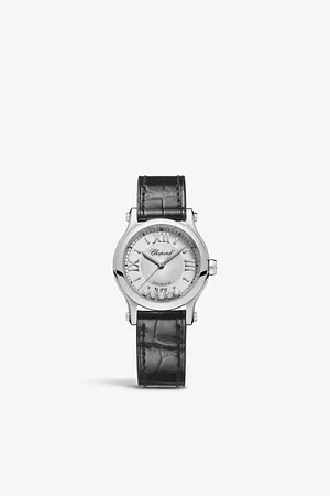 Chopard Happy Sport Stainless-Steel, Alligator-Embossed Leather and 0.25ct Diamond Self-Winding Mechanical Watch