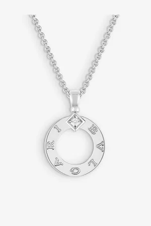 Bvlgari 18ct White-Gold and 0.09ct Brilliant-Cut Diamond Pendant Necklace