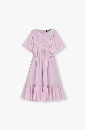Whistles Willa Smocked-Panel Short-Sleeve Woven Mini Dress 3-12 Years
