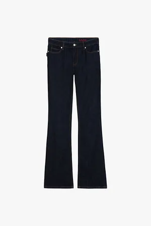 Zadig & Voltaire Womens Eclipse Flared-Leg Mid-Rise Stretch Organic-Cotton Jeans