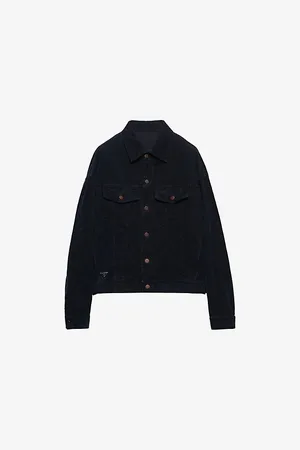 Prada Mens Logo-Badge Regular-Fit Corduroy Jacket