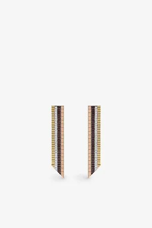 Boucheron Quatre Classique 18ct White, Yellow and Pink-Gold, Pvd and 1.06ct Brilliant-Cut Diamond Drop Earrings