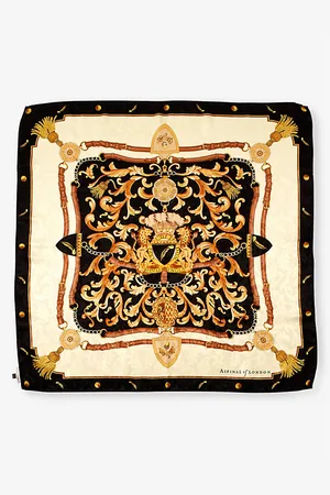 ASPINAL OF LONDON Womens Signature Graphic-Print Silk Scarf