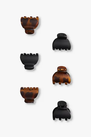 KITSCH Extra-Small Plastic Claw Clips Set Of Six