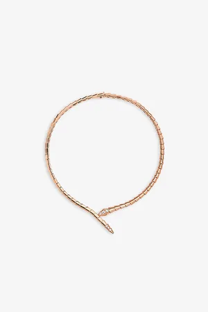 Bvlgari Serpenti Viper 18ct Rose-Gold and 0.41ct Brilliant-Cut Diamond Necklace
