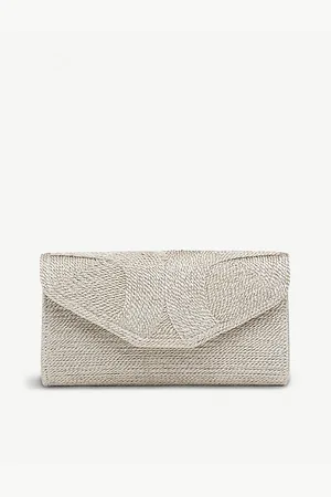 LK Bennett Womens Lucia Embellished Woven Clutch