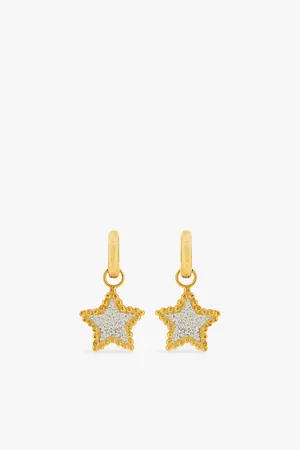 LA Maison Couture Womens Ana Verdun London Neo Hoops and Hespe Star 22ct Yellow Gold-Plated Sterling Hoop Earrings