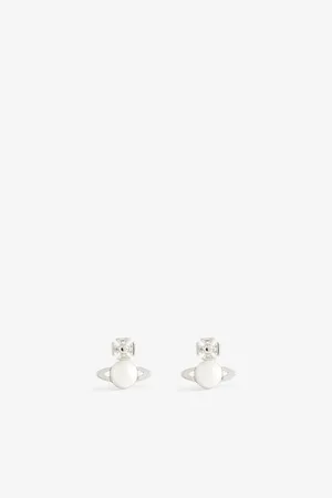 Vivienne Westwood Womens Balbina Brass and Faux-Pearl Stud Earrings