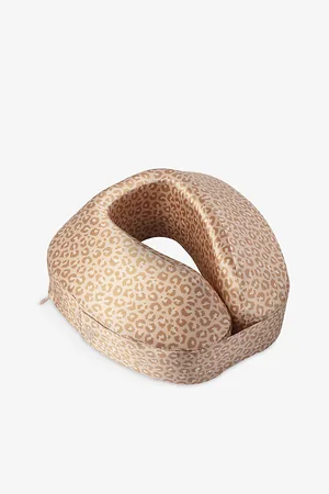 Slip Jet Setter Animal-Print Silk Travel Pillow