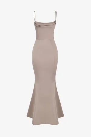 House Of Cb Womens Violette Fishtail-Hem Woven Maxi Dress