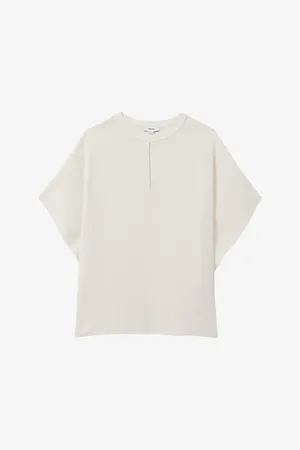 Reiss Womens Tania Draped-Sleeve Woven Top