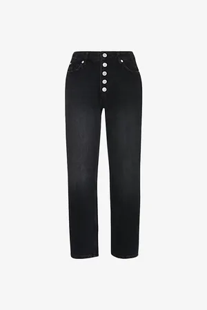 Whistles Womens Hollie Button-Front High-Rise Denim Jeans