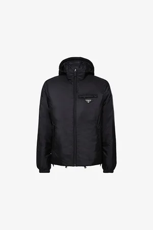 Prada Mens Re-Nylon Padded Recycled-Nylon Hooded Jacket