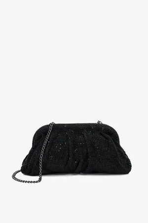 Dune Womens Elegant Crystal-Embellished Woven Clutch Bag