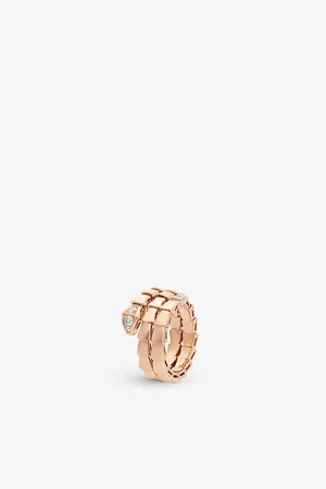 Bvlgari Serpenti Viper 18ct Rose-Gold and 0.1ct Brilliant-Cut Diamond Ring