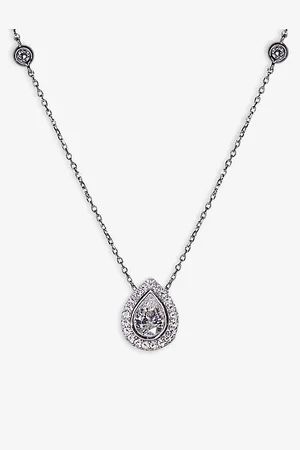 CARAT* London Womens Emile Sterling and 0.75ct Cubic Zirconia Necklace