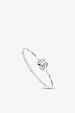 Bvlgari Fiorever 18ct White-Gold and 0.30ct Brilliant-Cut Diamond Bangle Bracelet