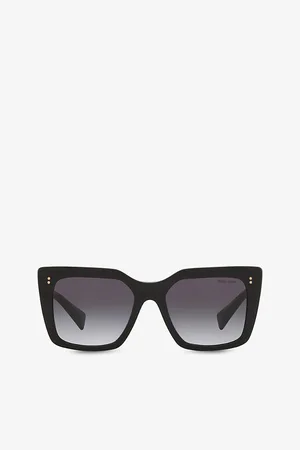 Miu Miu Womens Mu02Ws Square-Frame Acetate and Metal Sunglasses