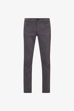 7 for all Mankind Mens Brand-Patch Belt-Loop Regular-Fit Stretch-Denim Jeans