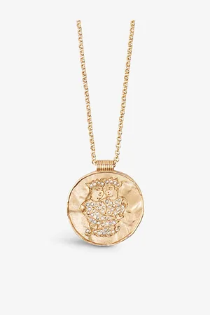 Maje Womens Gemini Brass Coin Necklace
