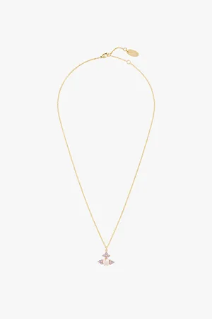 Vivienne Westwood Womens Feodora Brass and Cubic Zirconia Pendant Necklace