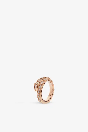Bvlgari Serpenti Viper 18ct Rose-Gold and 0.73ct Brilliant-Cut Diamond Ring