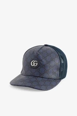 Gucci Womens Monogram-Pattern Cotton-Canvas Baseball Cap