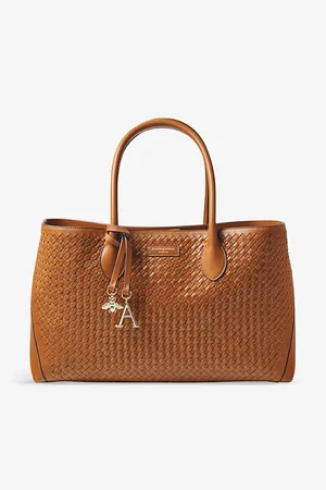 ASPINAL OF LONDON Womens London Logo-Print Leather Tote Bag