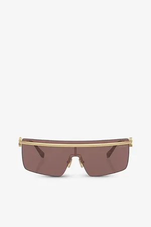 Miu Miu Womens Mu 50Zs Irregular-Frame Metal Sunglasses