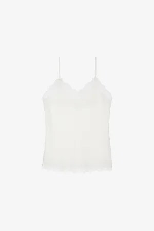 The Kooples Womens Lace-Embroidered Relaxed-Fit Silk Top