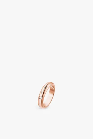 Cartier C De 18ct Rose-Gold and 0.03ct Brilliant-Cut Diamond Ring